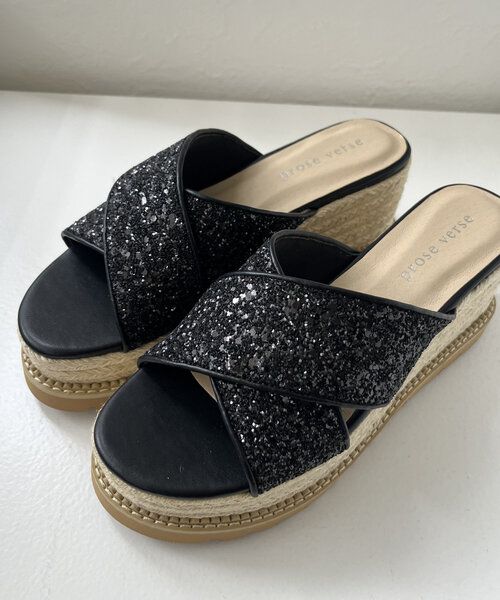 prose verse（プロズヴェール）の「ジュート厚底グリッターサンダル（サンダル・レディース・ブラック/シルバー・X-LARGE/LARGE/MEDIUM/SMALL）」の6枚目の写真