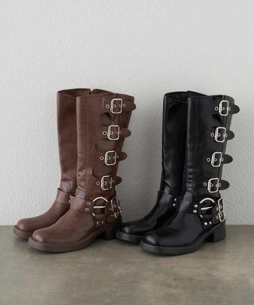 RAY CASSIN(レイカズン)の「エンジニアロングブーツ(ブーツ・レディース・ブラウン/ブラック・36/37/38)」の13枚目の写真