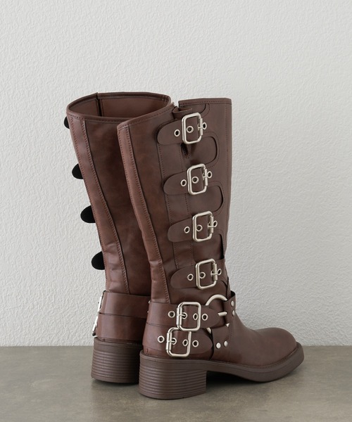 RAY CASSIN(レイカズン)の「エンジニアロングブーツ(ブーツ・レディース・ブラウン/ブラック・36/37/38)」の7枚目の写真