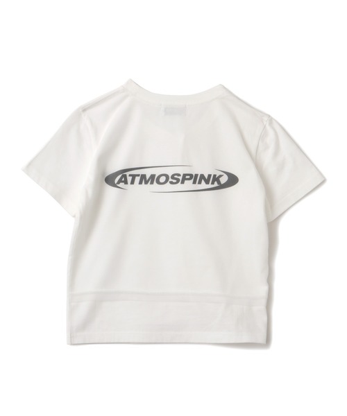 atmos pink(アトモスピンク)の「atmos pink Shirring Mini T-shirt / アトモス ピンク シャーリング ミニ ティシャツ(Tシャツ/カットソー・レディース・ブラック/ホワイト・M/S)」の10枚目の写真