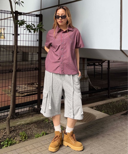 sedacle(セダクル)の「ハーフカーゴスウェットパンツ(スウェットパンツ・レディース・ブラック/グレー・LARGE/MEDIUM/SMALL)」の8枚目の写真