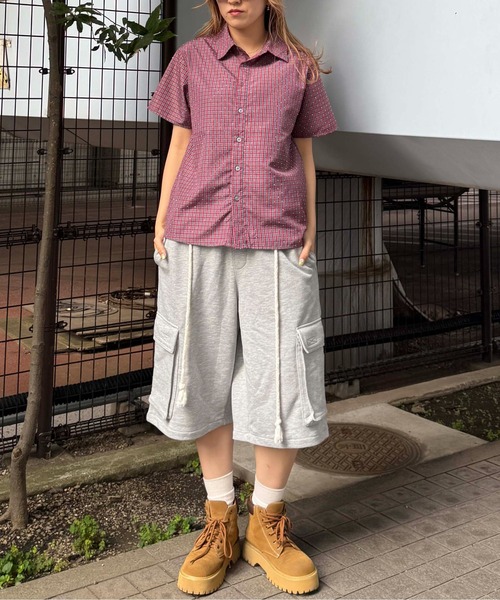 sedacle(セダクル)の「ハーフカーゴスウェットパンツ(スウェットパンツ・レディース・ブラック/グレー・LARGE/MEDIUM/SMALL)」の7枚目の写真