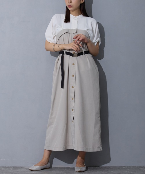 NINCOMPOOP CAPACITY　リメイクワンピース　日本製　X1519 アズ as Home by TEMPUR パイル サイドギャザーワンピース