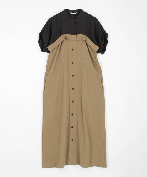 NICOLE white(ニコルホワイト)の「ドッキングワンピース(ワンピース・レディース・グレー/カーキ/チャコール・FREE)」の8枚目の写真