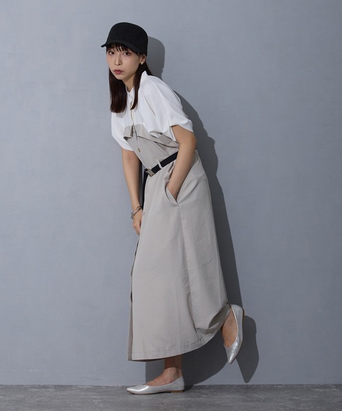 NICOLE white(ニコルホワイト)の「ドッキングワンピース(ワンピース・レディース・グレー/カーキ/チャコール・FREE)」の18枚目の写真