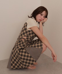 M DOLLY(Gh[)*M DOLLY original* shirt docking check block dress/VchbLO`FbNubNhX(s[X)