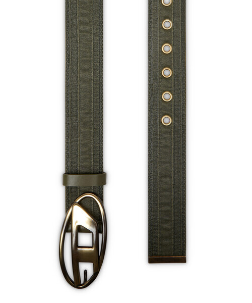 DIESEL レザーベルト　 OVAL D LOGO B-1DR B-1DR-LAYER 2.9cm leather belt with oval d logo｜ブラウン