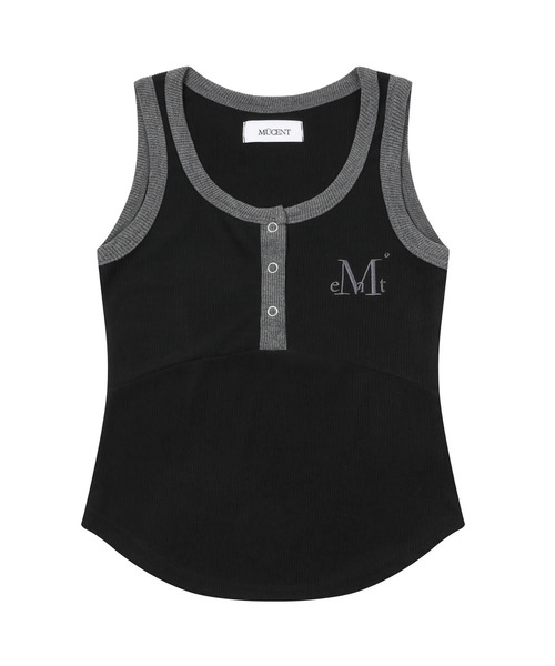 MUCENT（ムセント）の「【日本未発売/WEB限定】MUCENT(ムセント)/配色 ボタン リブ タンクトップ/COLOR-POP BUTTON CROP SLEEVELESS（タンクトップ・レディース・グレー/ブラック/カーキ/サックスブルー/ブラウン/ピンク・FREE）」の21枚目の写真