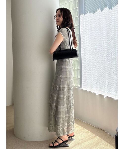 Lumignon ラブチェックサマーニットワンピース Lumignon original ♥ love check summer knit op 【ピンク