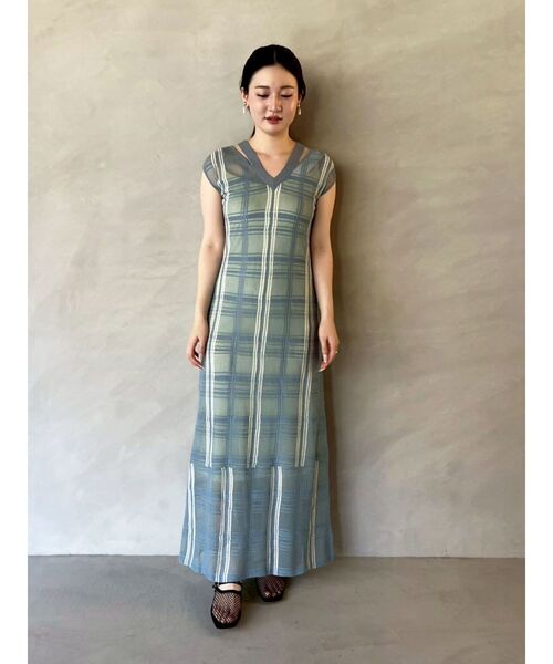 新品◇定価¥90300◼️HACHE アッシュ ニットチュニック NVワンピース SLY | KNIT TWEED ショートワンピース (ワンピース(ミニ