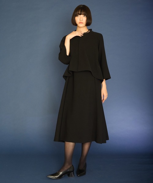 Ranerrh(ラネリ)の「フォーマルミニマルドレス【喪服・礼服】【入卒式・結婚式】【セットアップ展開有】【正喪服】【春秋冬用】【入学式・卒業式】(ワンピース・レディース・ブラック・38)」の8枚目の写真