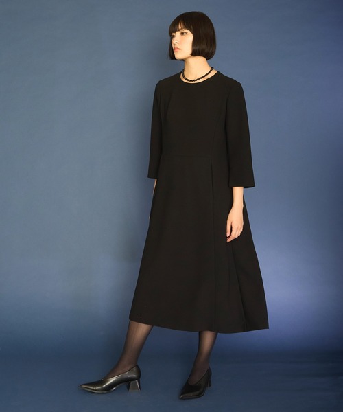 Ranerrh(ラネリ)の「フォーマルミニマルドレス【喪服・礼服】【入卒式・結婚式】【セットアップ展開有】【正喪服】【春秋冬用】【入学式・卒業式】(ワンピース・レディース・ブラック・38)」の4枚目の写真