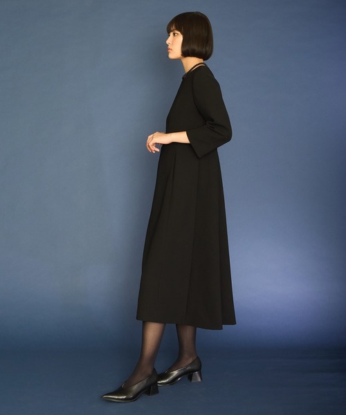 Ranerrh(ラネリ)の「フォーマルミニマルドレス【喪服・礼服】【入卒式・結婚式】【セットアップ展開有】【正喪服】【春秋冬用】【入学式・卒業式】(ワンピース・レディース・ブラック・38)」の6枚目の写真