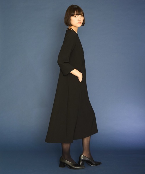 Ranerrh(ラネリ)の「フォーマルミニマルドレス【喪服・礼服】【入卒式・結婚式】【セットアップ展開有】【正喪服】【春秋冬用】【入学式・卒業式】(ワンピース・レディース・ブラック・38)」の5枚目の写真
