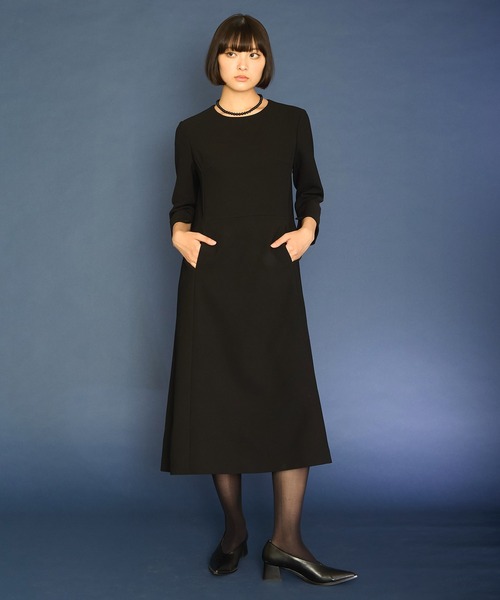Ranerrh(ラネリ)の「フォーマルミニマルドレス【喪服・礼服】【入卒式・結婚式】【セットアップ展開有】【正喪服】【春秋冬用】【入学式・卒業式】(ワンピース・レディース・ブラック・38)」の3枚目の写真