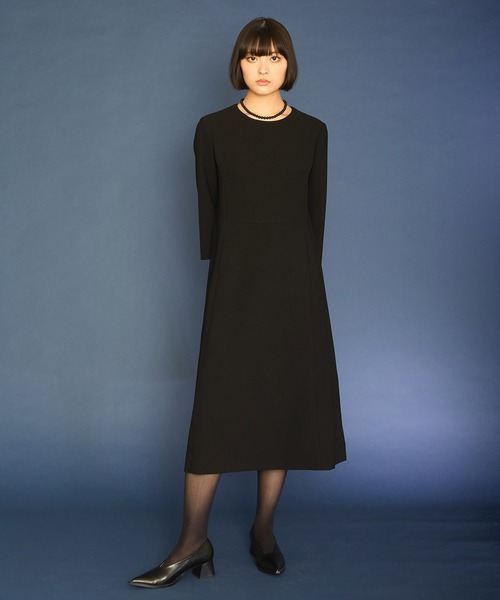 Ranerrh(ラネリ)の「フォーマルミニマルドレス【喪服・礼服】【入卒式・結婚式】【セットアップ展開有】【正喪服】【春秋冬用】【入学式・卒業式】(ワンピース・レディース・ブラック・38)」の2枚目の写真