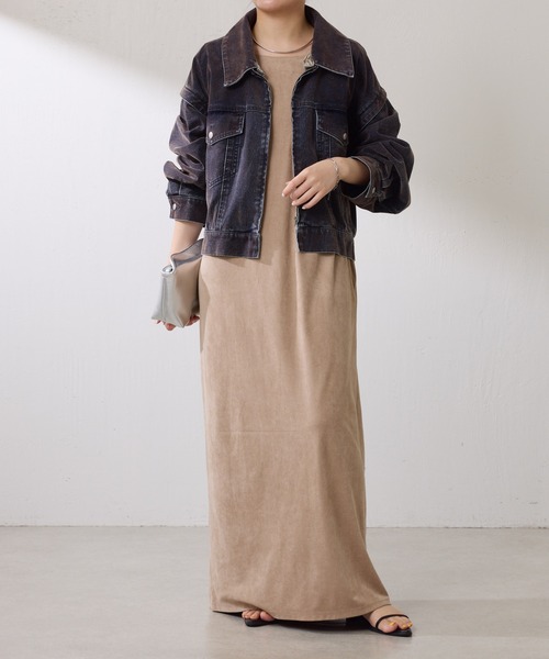 COLLAGE GALLARDAGALANTE（コラージュガリャルダガランテ）の「カスタムフロッキーGジャン（デニムジャケット・レディース・グレー/ネイビー・FREE）」の13枚目の写真