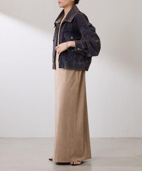 COLLAGE GALLARDAGALANTE（コラージュガリャルダガランテ）の「カスタムフロッキーGジャン（デニムジャケット・レディース・グレー/ネイビー・FREE）」の19枚目の写真