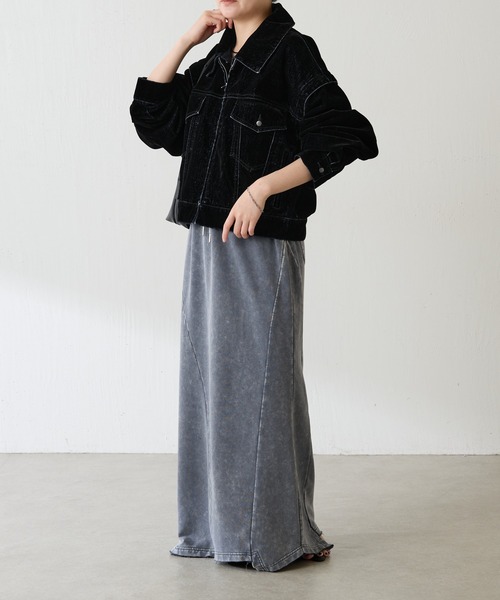 COLLAGE GALLARDAGALANTE（コラージュガリャルダガランテ）の「カスタムフロッキーGジャン（デニムジャケット・レディース・グレー/ネイビー・FREE）」の10枚目の写真