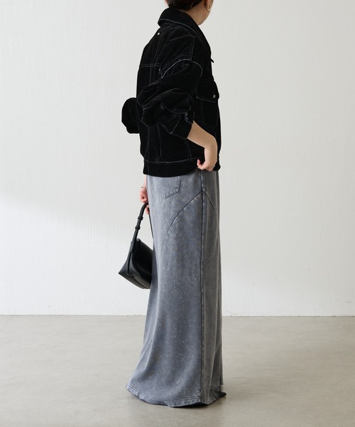 COLLAGE GALLARDAGALANTE（コラージュガリャルダガランテ）の「カスタムフロッキーGジャン（デニムジャケット・レディース・グレー/ネイビー・FREE）」の12枚目の写真