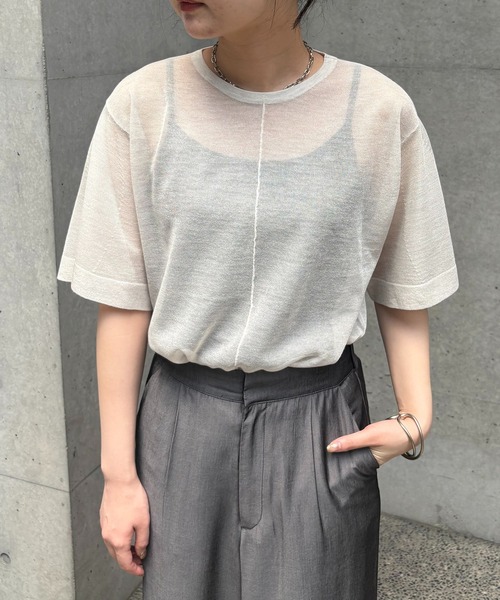 ニット セーター 「＆g'aime」フレアスリーブラメニット　Shimmer Flare Sleeve Top レディース セール】【&g'aime】フレアスリーブラメニット Shimmer Flare