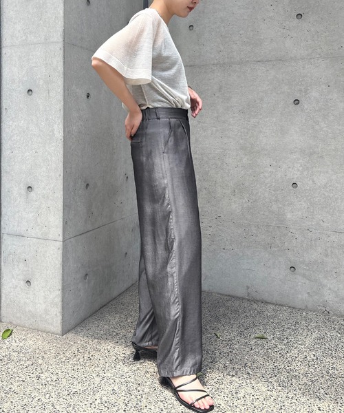 ニット セーター 「＆g'aime」フレアスリーブラメニット　Shimmer Flare Sleeve Top レディース セール】【&g'aime】フレアスリーブラメニット Shimmer Flare