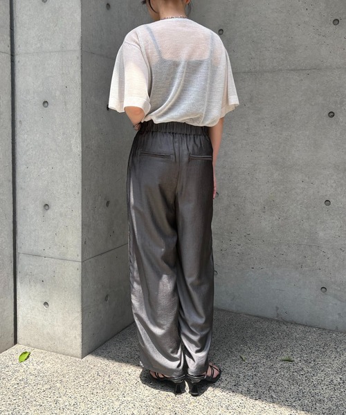 &g'aime(アンジェム)の「【&g'aime】フレアスリーブラメニット Shimmer Flare Sleeve Top(ニット/セーター・レディース・ブラック/アイボリー系/モカ・FREE)」の18枚目の写真