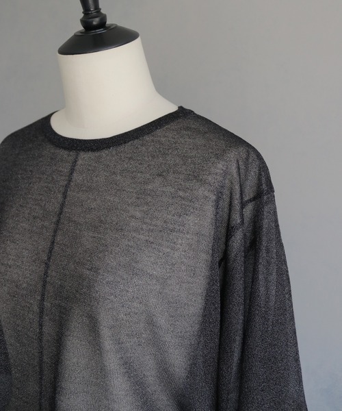 ニット セーター 「＆g'aime」フレアスリーブラメニット　Shimmer Flare Sleeve Top レディース &g'aime ニット セーター 「＆g'aime」フレアスリーブラメニット