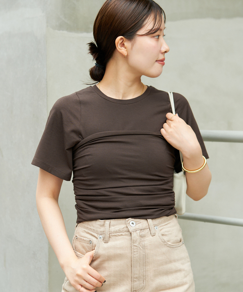 ＊今期＊Plage ギャザー ビスチェTEE セール】ギャザー ビスチェTEE（Tシャツ/カットソー）｜Plage