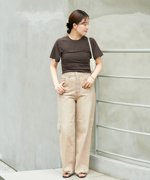＊今期＊Plage ギャザー ビスチェTEE セール】ギャザー ビスチェTEE（Tシャツ/カットソー）｜Plage