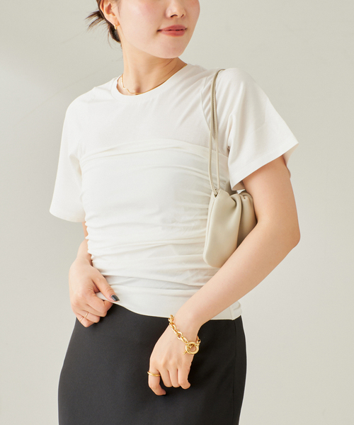 ＊今期＊Plage ギャザー ビスチェTEE セール】ギャザー ビスチェTEE（Tシャツ/カットソー）｜Plage