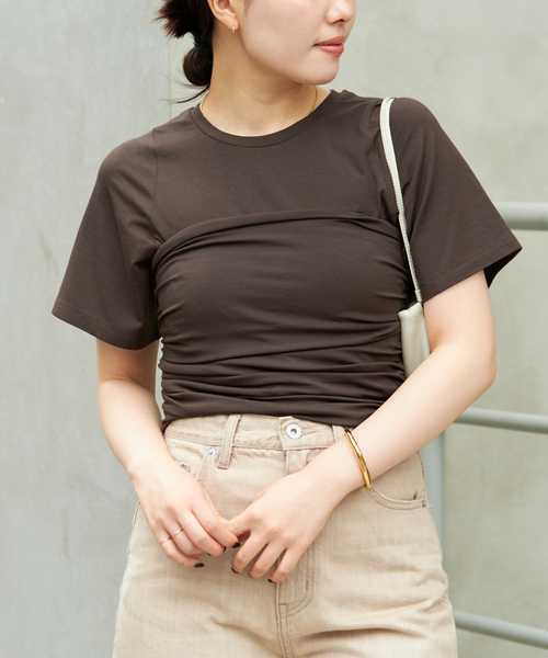 2025SS Plage ギャザー ビスチェTEE セール】ギャザー ビスチェTEE（Tシャツ/カットソー）｜Plage