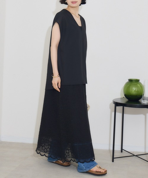 KATHARINE ROSS（キャサリンロス）の「【KATHARINE ROSS】トップス×レースキャミワンピース SET（ワンピース・レディース・ブラック/アイボリー・MEDIUM）」の2枚目の写真