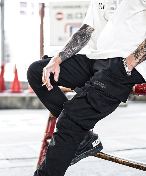 OWN ROOTS】Black Cargo jogger Pants /ブラックカーゴジョガーパンツ