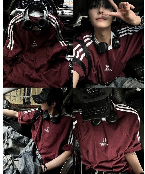 COSYHARU（コシハル）の「ルブテアウトサイドトラック半袖Tシャツ（Tシャツ/カットソー・メンズ・クリーム/レッド/ブラック・FREE）」の15枚目の写真