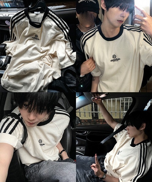 COSYHARU（コシハル）の「ルブテアウトサイドトラック半袖Tシャツ（Tシャツ/カットソー・メンズ・クリーム/レッド/ブラック・FREE）」の21枚目の写真