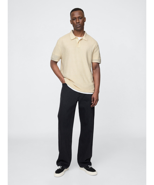 セール】テクスチャー クロシェ ポロシャツ（ニット/セーター