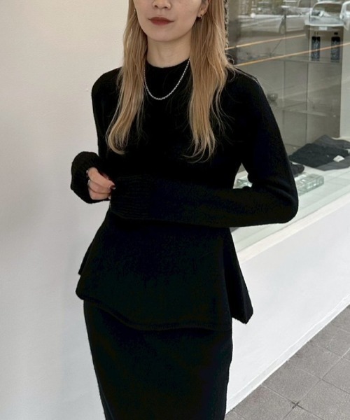 TODAYFUL(トゥデイフル)の「TODAYFUL Puffy Peplum Knit パフィーペプラムニット/12520521(ニット/セーター・レディース・ブラック/ベージュ系その他・ONE SIZE)」の16枚目の写真