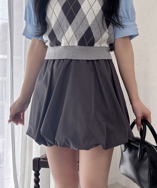 INGNI（イング）の「バルーンミニスカパン（スカート・レディース・ベージュ/グレー系6/ブラック/ブラウン系その他2・FREE）」の3枚目の写真