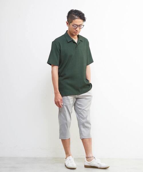 MEN'S MELROSE(メンズメルローズ)の「テクスチャーメッシュスキッパーポロシャツ(ポロシャツ・メンズ・ブラック/グリーン/ブラウン・3/4/2)」の17枚目の写真