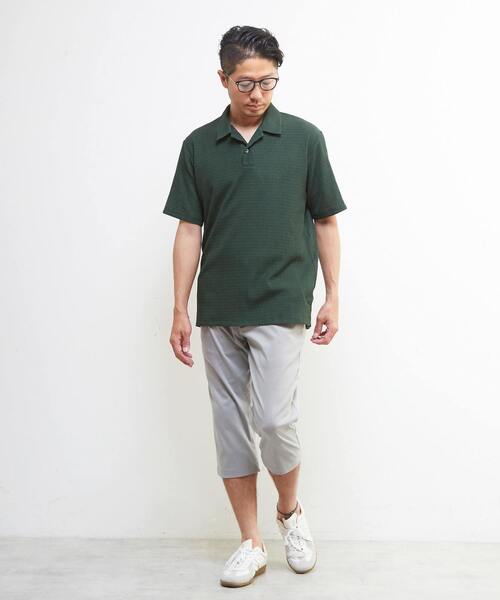 MEN'S MELROSE(メンズメルローズ)の「テクスチャーメッシュスキッパーポロシャツ(ポロシャツ・メンズ・ブラック/グリーン/ブラウン・3/4/2)」の18枚目の写真