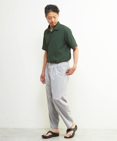 MEN'S MELROSE(メンズメルローズ)の「テクスチャーメッシュスキッパーポロシャツ(ポロシャツ・メンズ・ブラック/グリーン/ブラウン・3/4/2)」の20枚目の写真