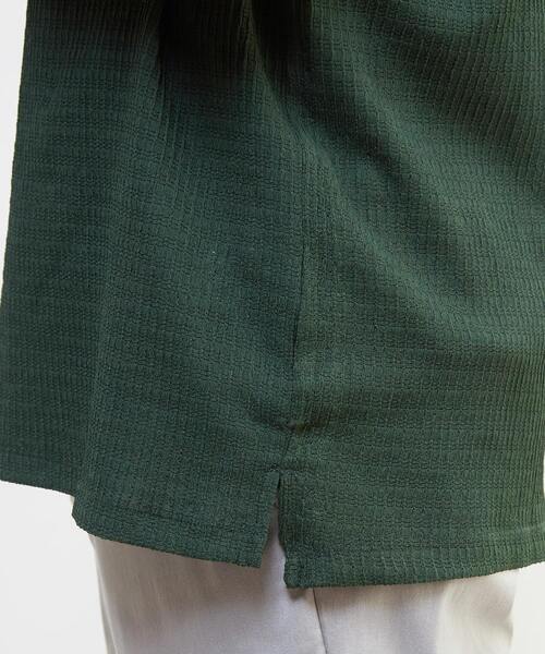 MEN'S MELROSE(メンズメルローズ)の「テクスチャーメッシュスキッパーポロシャツ(ポロシャツ・メンズ・ブラック/グリーン/ブラウン・3/4/2)」の6枚目の写真