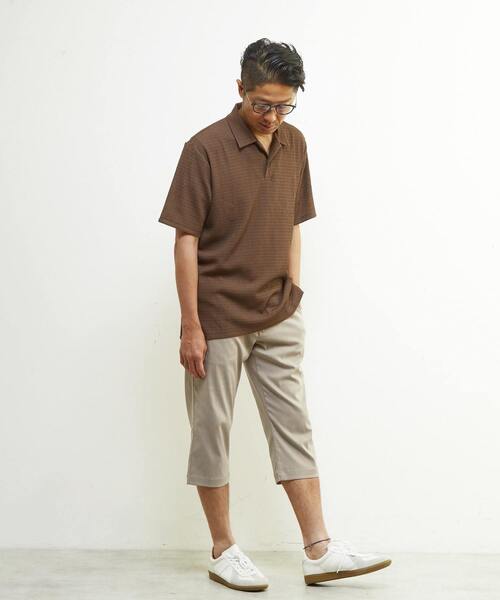 MEN'S MELROSE(メンズメルローズ)の「テクスチャーメッシュスキッパーポロシャツ(ポロシャツ・メンズ・ブラック/グリーン/ブラウン・3/4/2)」の11枚目の写真