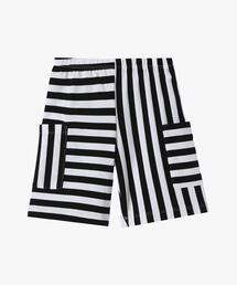 アニエスベー　ボーダーパンツ アニエスベー 美品 ストライプパンツ 太ストライプ クロップド