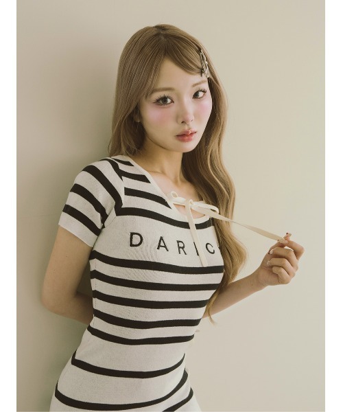 DARIC ストライプ ミニワンピース 半袖 マルチボーダーニットミニワンピース マルチボーダーニットミニワンピース – Darich (ダーリッチ)