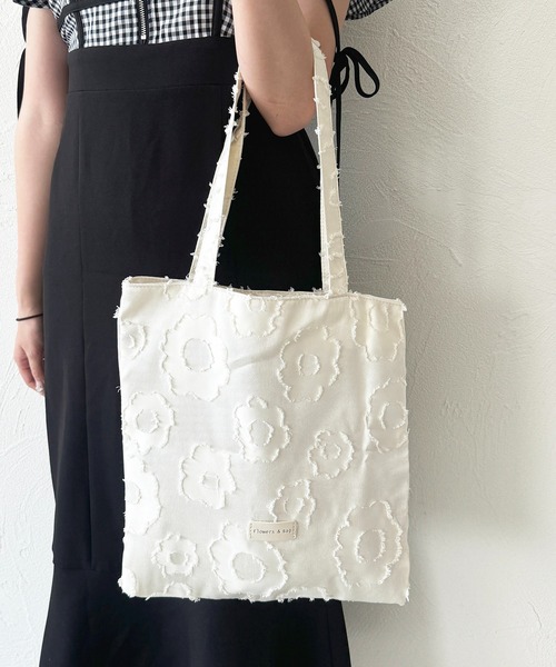 フラワージャガード トートバッグ スペード フラワー ジャカード