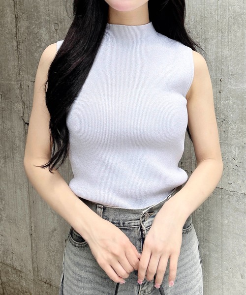 INGNI（イング）の「ラメノースリニット（ニット/セーター・レディース・オフホワイト/ブラック/サックスブルー/ピンク・M）」の6枚目の写真