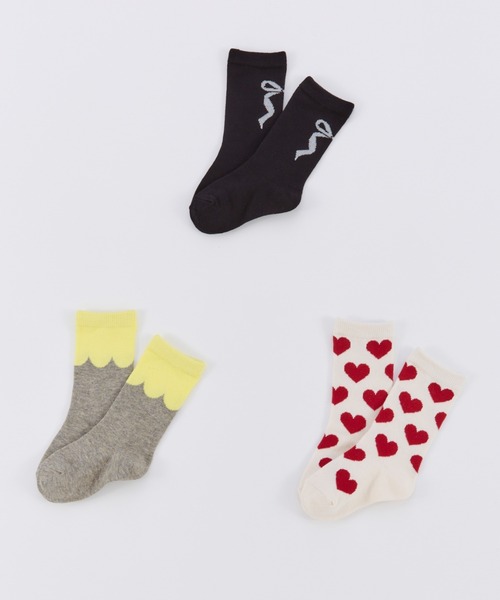 Ocean&Ground(オーシャン&グラウンド)の「GIRLYソックス3PSET(ソックス/靴下・キッズ・グレー/オフホワイト・LARGE/MEDIUM/SMALL)」の1枚目の写真