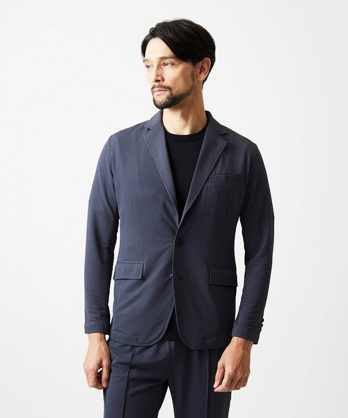 MICHEL KLEIN HOMME (ミッシェルクランオム)の「【セットアップ】SUPERGAコラボジャケット(テーラードジャケット・メンズ・ブラック/ダークグレー・MEDIUM/LARGE/X-LARGE)」の2枚目の写真